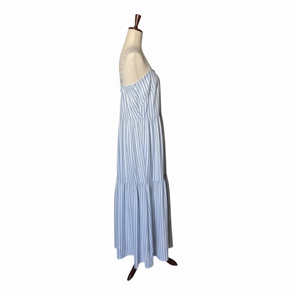 New Rag & Bone Dress Leilah Poplin Maxi Dress Light Blue White Stripe Size M & L - Picture 5 of 10